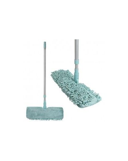 Швабра Флеттер 2-стор.Мамонтенок чистолюб микрофибра бархат+лапша, телескоп.ручка (30) Мята