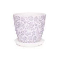 Набор керамический горшков 3шт Гобелен белый крокус (12, 15, 18 см)