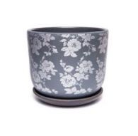 Набор керамический горшков 3шт Шелк серый бук (12, 15, 18 см)