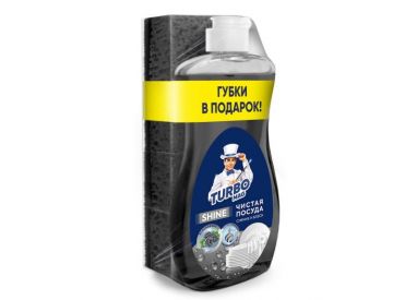 Промонабор Гель для мытья посуды «TURBOMAG» BLACKBERRY (ПЭТ) 500 мл. + губка для посуды, 4шт.СП