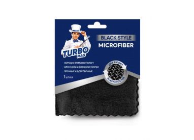 Салфетка универсальная TURBOMAG BLACK STYLE, микрофибра 220г/м2, 30*30 см, 1 шт.