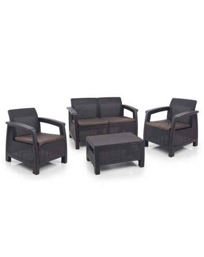 Комплект садовой мебели Holiday XL (2кресла + диван 2-х местный + столик  + подушки)