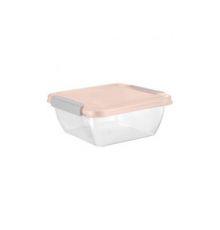 Контейнер для продуктов Plast Team HELSINKI с защёлками 0,5 л квадратный персиковая карамель