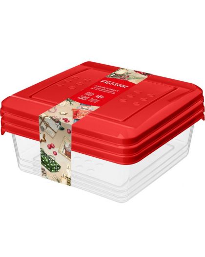 Комплект контейнеров для продуктов Asti квадратных 0,5л х 3 шт.