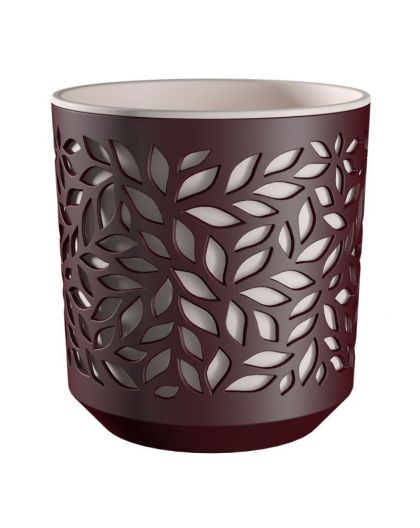 Кашпо Leaves (2,5л.) Цв. Бордо/Белый (КШ-9575)