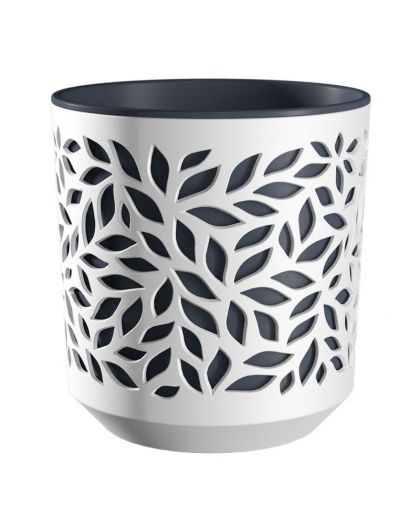 Кашпо Leaves (8л.) Цв. Белый/Антрацит (Арт. КШ-5834)