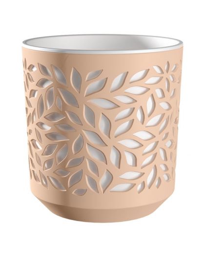 Кашпо Leaves (8л.) Цв. Пудра/Белый (Арт. КШ-5838)