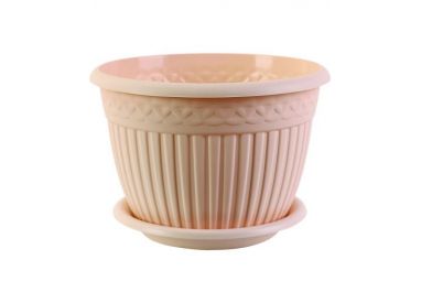 Кашпо с блюдцем Византия (15л) Цв. Пудровый (Арт. КШ-1176)