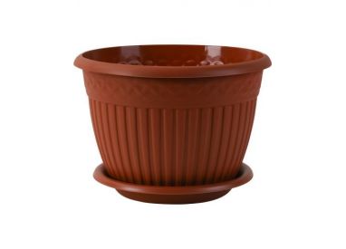 Кашпо с блюдцем Византия (15л) Цв. Терракот (Арт. КШ-1178)