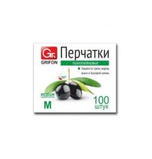 Перчатки GRIFON полиэтиленовые размер M, 100 шт. в п/эт упаковке