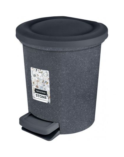 Мусорное ведро с педалью Stone 6 л темный камень