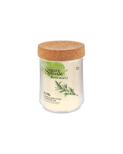 Банка для сыпучих продуктов Sugar&Spice Rosemary 0,75л с пробковой крышкой