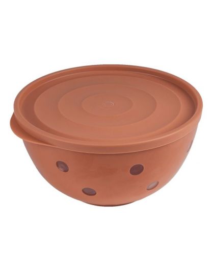 Салатник с крышкой 2,0 л Оливье (кирпичный)
