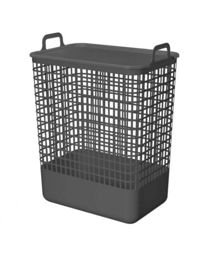 Корзина для белья с крышкой 35л KOBO 380x262x500мм (Серый)
