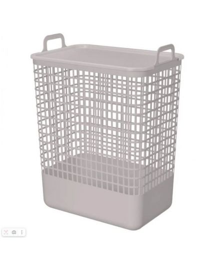 Корзина для белья с крышкой 35л KOBO 380x262x500мм (Светло-бежевый)