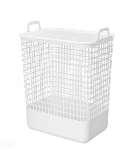 Корзина для белья с крышкой 35л KOBO 380x262x500мм (Белый)