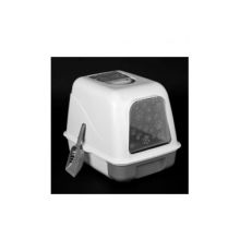 Туалет для кошек закрытый (с выдвижным лотком) ALTA серый 505х390х410мм
