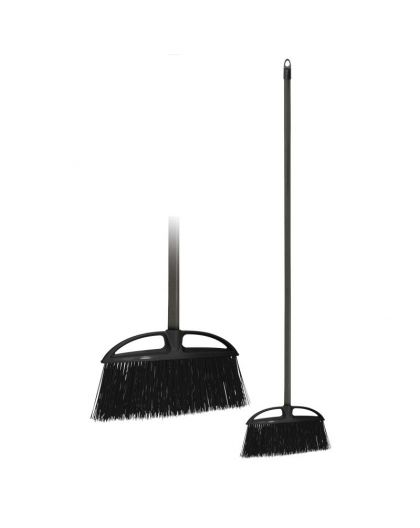 Щетка-метла Etna Black для улицы c черенком 120см, жесткая щетина (черный)