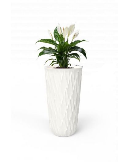 Горшок для цветов с дренажной вставкой Desert 21л (d266, h513мм) (молочный)