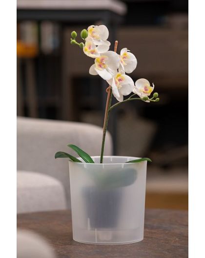 Горшок для цветов с дренажной вставкой Genius 2.5л  (d157, h156мм) прозрачный