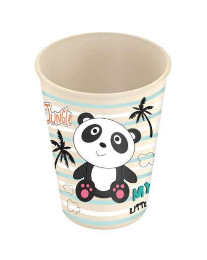 Стакан детский 280мл с декором Панда (светло-бежевый)