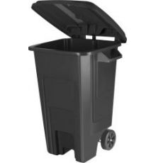Бак для мусора Freestyle с крышкой на колесах 100 л (PP), черный