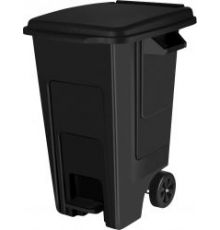 Бак для мусора Freestyle с крышкой, на колесах, с педалью, 100 л (PP), черный