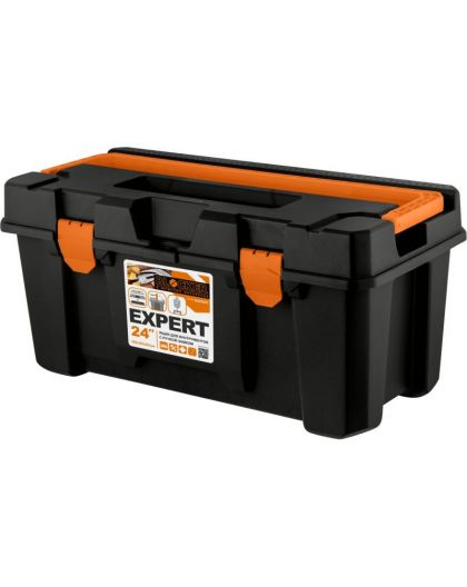 Ящик для инструментов Blocker Expert 24 с ручкой-замком черный/оранжевый