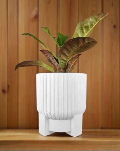 Горшок цветочный Торин, 9,5 л , белый