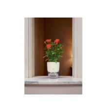 Горшок цветочный Аквадуэт, 2,6 л, белый с поддоном