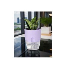 Горшок цветочный Аквадуэт, 2,6 л, лаванда с поддоном