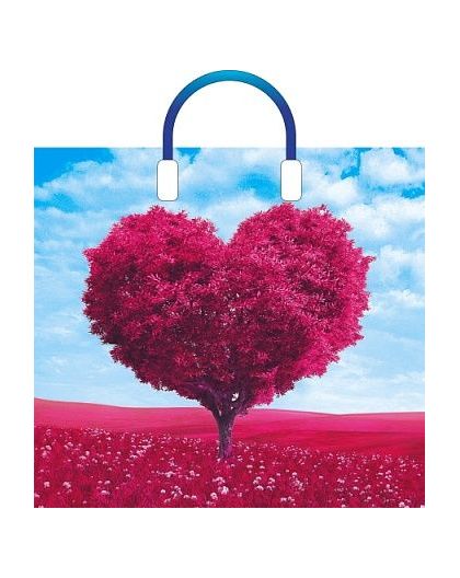 Пакет ПЭ с пластмассовыми ручками 38х34+3см (90) (В облаках)  (х10/150)