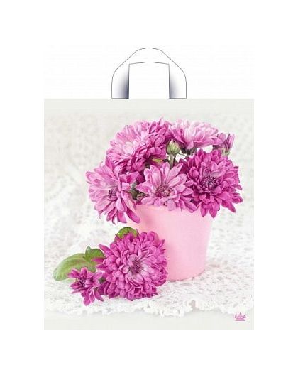 Пакет ПЭ с петлевой ручкой 36х40+5 (37) (Хризантемы) (упак.50шт)