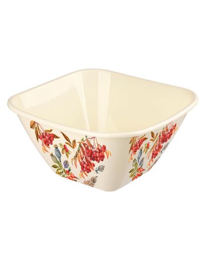 Миска квадратная 2л с декором (бежевый)