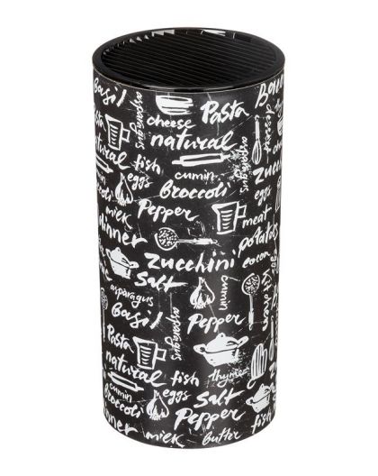 Подставка для ножей Bergamo с декором (черный)