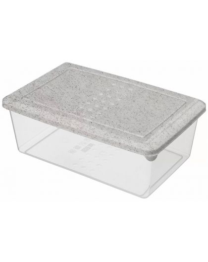 Контейнер для продуктов прямоугольный 1,05л Гранит (гранит светло-серый)
