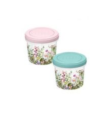 Банка с завинчивающейся крышкой 0,7л с декором Цветущий луг (микс)