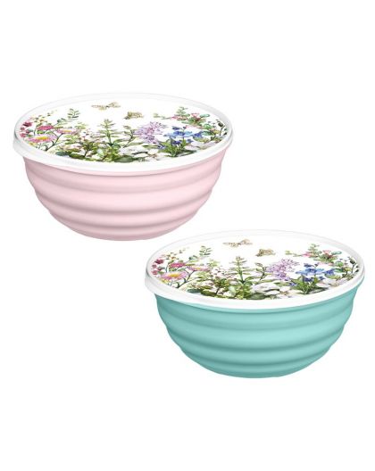 Миска Latina 2,1л с крышкой с декором Цветущий луг (микс)