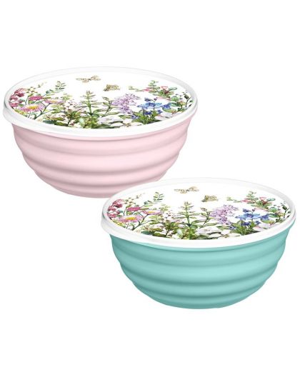 Миска Latina 3,2л с крышкой с декором Цветущий луг (микс)