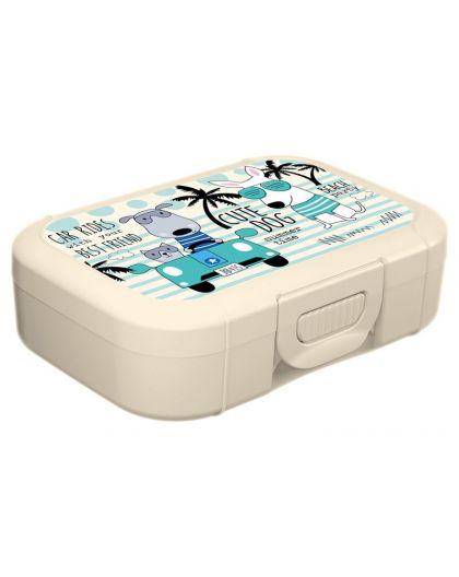 Ланч-бокс детский 0,85л с декором Cute Dog (светло-бежевый)