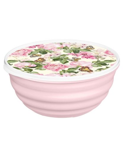 Миска Latina 3,2л с крышкой с декором Розовый сад (микс)