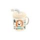 Кружка детская с крышкой, трубочкой и колпачком 300мл с декором Львенок (светло-бежевый)