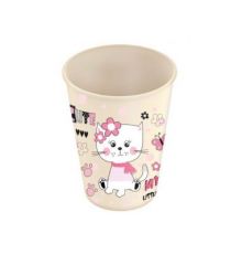 Стакан детский 280мл с декором Кошечка (светло-бежевый)