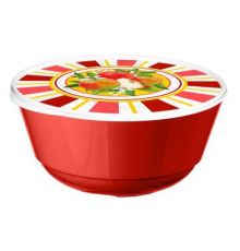 Миска Bergamo 2л с крышкой с декором Сицилия (красный)