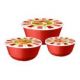 Комплект мисок Bergamo 3 шт. (1л+2л+3л) с крышками с декором Сицилия (красный)