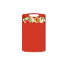 Доска разделочная Bergamo прямоугольная 260x155x3,5мм с декором Сицилия (красный)