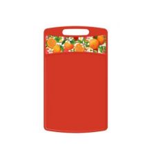 Доска разделочная Bergamo прямоугольная 335x220x4мм с декором Сицилия (красный)