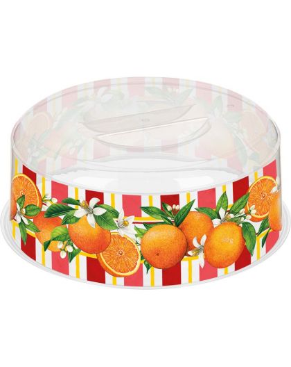 Крышка для СВЧ Bergamo D250мм с декором Сицилия (бесцветный)