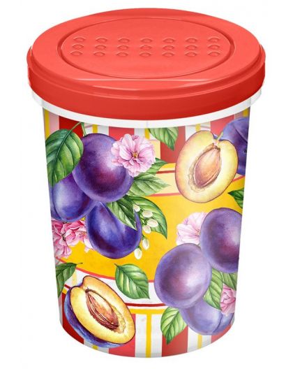 Банка с завинчивающейся крышкой Asti 1л с декором Сицилия (красный)