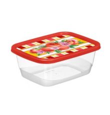 Контейнер для продуктов прямоугольный 0,85л с декором Сицилия (красный)
